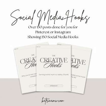 Ultimate 150+ Social Media Hooks Digital Batch Content Pack